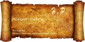Horner Petra névjegykártya